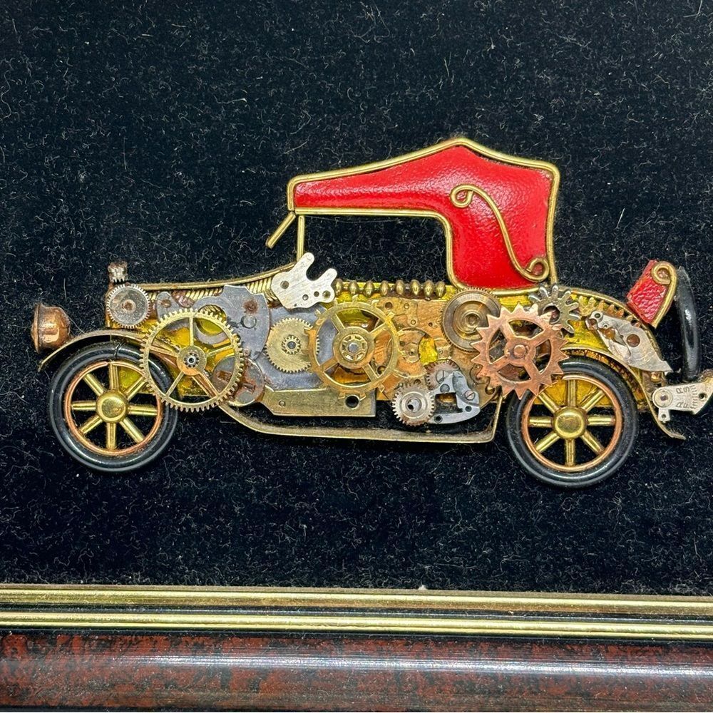 Vintage FORD 1929 Model A Car by Omar Weigandt Horological Art Steampunk 7”x6” - Picture 2 of 3